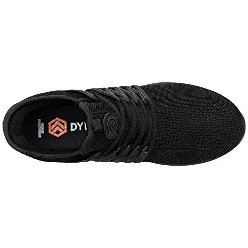 DYKHMILY Zapatillas de Seguridad Hombre Impermeable Antideslizante Ligeras Zapatos de Seguridad Transpirable Trabajo Punta de Acero Calzado de Seguridad Deportivo (Negro,44 EU)