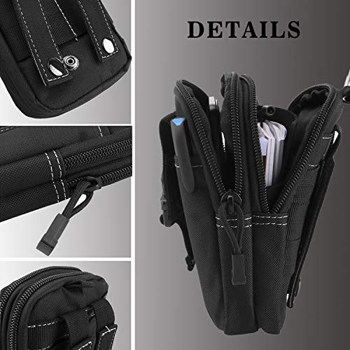 E-Bestar Tactical Belt Waist Bag Crossbody para teléfono móvil, ciclismo, pesca, uso diario (negro)