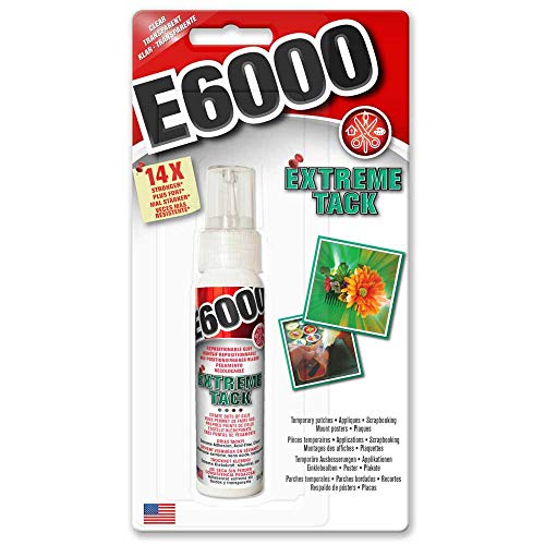 E6000 Extreme Tachuela Adhesivo Reposicionamiento Pegamento Se Seca Pegajoso Para Montaje Afiches Papel Scrapbooking, Fotos 59.1ml