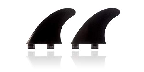 E8 FIN SYSTEM QUILLA Surf FCS Compatible Tri-Set A1 Composite 40% Fibra DE Vidrio. Sistema Fusion Equivalente AM1. Talla L + Estabilizador (Blanco/Rosa)