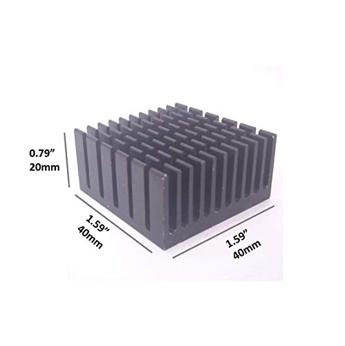 Easycargo 4pcs disipadores térmicos 40mmx40mmx20mm + 3M8810 cinta adhesiva conductiva térmica, disipador calor aluminio para impresoras 3D, motor paso a paso TEC1-12706 termoeléctrico Peltier