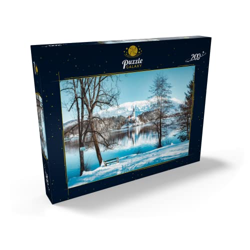 El Lago Bled con El Castillo De Bled Y Los Alpes Julianos En Invierno, Eslovenia - Premium 200 Piezas Puzzles - Colección Especial MyPuzzle de Puzzle Galaxy