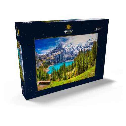 El Lago Oeschinen con Cascadas Y Los Alpes Suizos, Oberland Bernés - Premium 1000 Piezas Puzzles - Colección Especial MyPuzzle de Puzzle Galaxy
