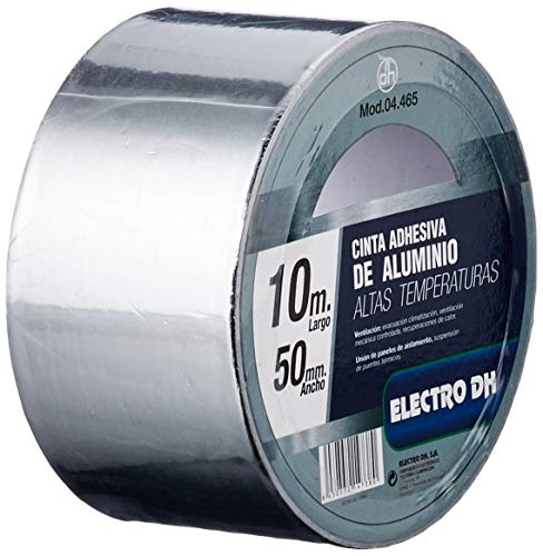 ElectroDH CINTAAL10 Cinta Adhesiva Aluminio 50MM Rollo 10 Metros