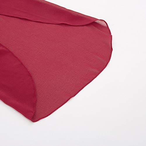 Elegante Mujer Cuello Redondo Camiseta Blusa Ancha para Primavera Oliva Rojo 3XL CL010888-2