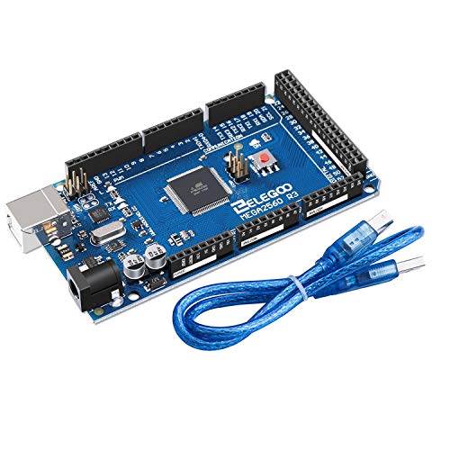 ELEGOO Mega de 2560 R3 Tarjeta Placa Compatible con Arduino IDE con Microcontrolador Basada en el Mega con USB Cable Azul Versión Mega Kit