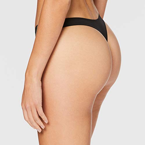 Emporio Armani Underwear Thong Virtual Lace Ropa Interior, Mujer, Negro, XS
