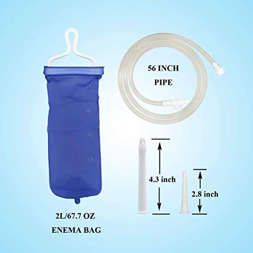 Enema Bag Kit - 2L Enema Bag Reutilizable Travel Enema Kit, Kit de Enema no tóxico para la Limpieza de Colon con Agua y café