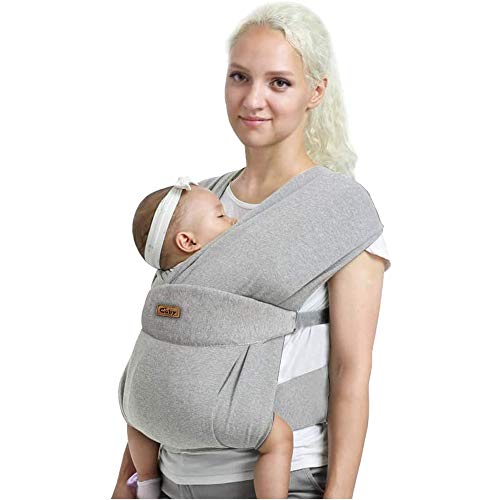 Envoltura de bebé Cuby Portabebés suave portabebés portabebés Manos libres Portabebés Envolturas Talla única (gris perlado)