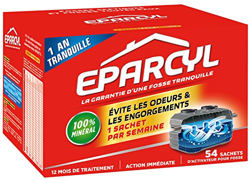 Eparcyl - Entretien Fosses Septiques - 54 sachets d'activateur pour fosse - 1 an de traitement