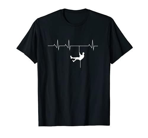 escalada latido del corazón ECG escalador escalada cuerda mo Camiseta