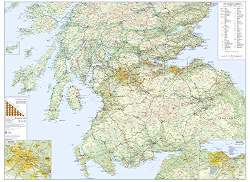 Escocia, mapa de carreteras Touring map 1:300.000. Collins [Idioma Inglés]