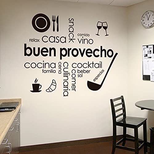 España disfruta de la comida pegatinas de pared cocina restaurante Boon Proggio café calcomanías de pared arte decorativo para el hogar murales A3 56x46cm
