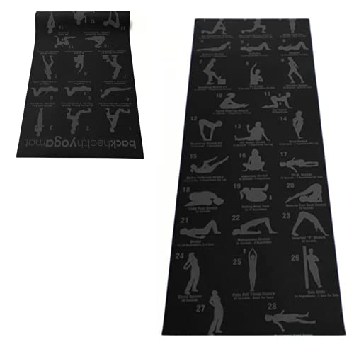 Esterilla Yoga Mat Con Posturas Impresas / Esterilla Yoga y Pilates Antideslizante Gruesa Ideal Para Practicar Todo Tipo de Posturas De Forma Cómoda y Sencilla