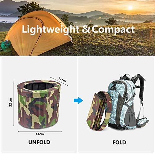Evershop - Inodoro plegable de viaje portátil para camping y actividades al aire libre