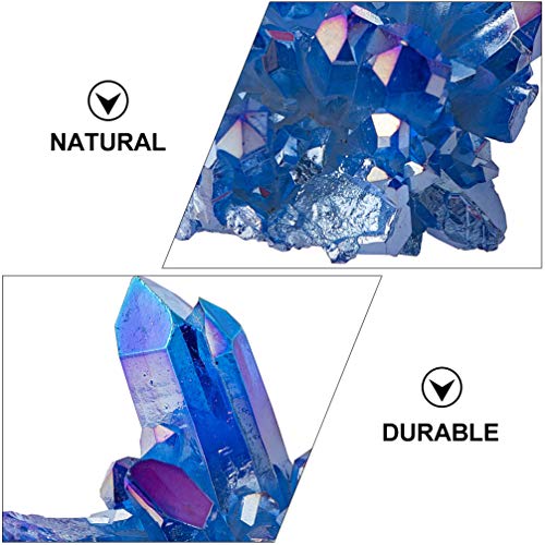 EXCEART Cristal Cluster cuarzo aguamarina natural cuarzo cristal piedras curativas adorno de mesa para salón escritorio riqueza Fortuna forma aleatoria azul 100 g
