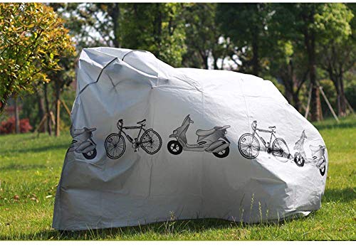EZONTEQ Funda para Bicicleta Impermeable, Funda de Proteccion Bicicleta Bici Moto Cubierta a Prueba de Polvo Sol Lluvia Agua UV Rayos Ultravioleta (Gris 210x100cm)