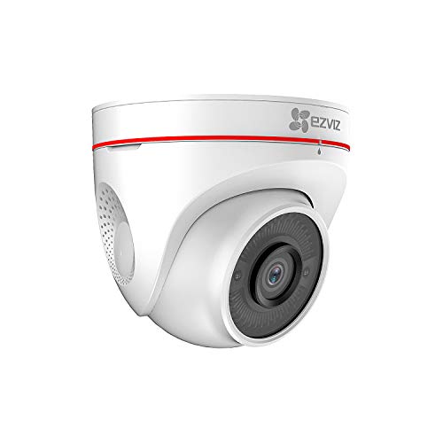 EZVIZ 1080p Wi-Fi Cámara de Vigilancia Exterior, FHD IP Cámara de Seguridad con Visión Nocturna, Audio Bidireccional, Luz Estroboscópica Sirena, Detección de Movimiento, IP67, Compatible con Alexa,C4W