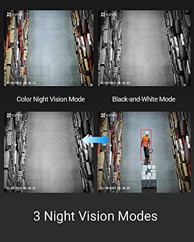 EZVIZ Cámara de Vigilancia Exterior de Visión Nocturna en Color, Cámara Bala de Seguridad con Defensa Activa Luz Estroboscópica, AI Detección Humana, IP67, Compatible con Alexa y Google. CTQ3N 1080P