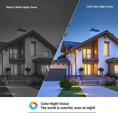 EZVIZ WiFi Cámara de Vigilancia 1080p Visión Nocturna Colorida, IP Cámara de Seguridad FHD Defensa Activa,Luz Estroboscópica&Sirena,IP67,Audio Bidireccional,Compatible con Alexa,C3W Color Night Vision