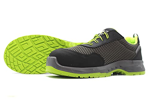 FAL SEGURIDAD - Thor 01 Verde - Zapato de Seguridad, Textil hidrofugado, Puntera no Metalica, Suela Antideslizante, para: Hombre Color: Verde Talla:44