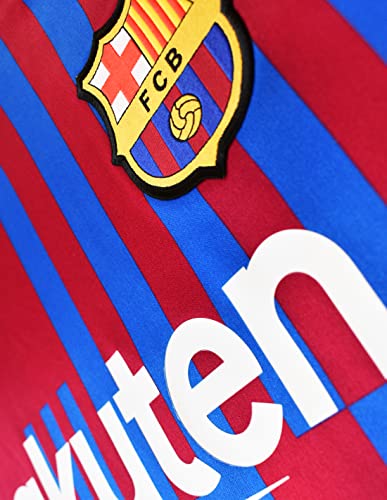 FC. Barcelona Conjunto niño Camiseta y Pantalón 1ª EQ. Temporada 2021-22 - Producto con Licencia - 100% Poliéster - Dorsal Liso - Talla niño 8 años