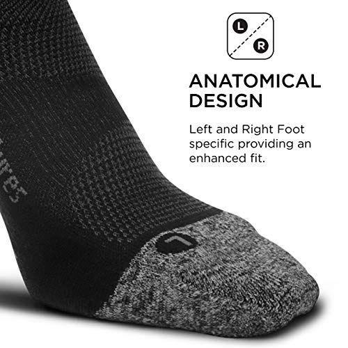Feetures - Elite Ultra Light - Quarter - Calcetines deportivos para hombres y mujeres - Negro - Talla Pequeña
