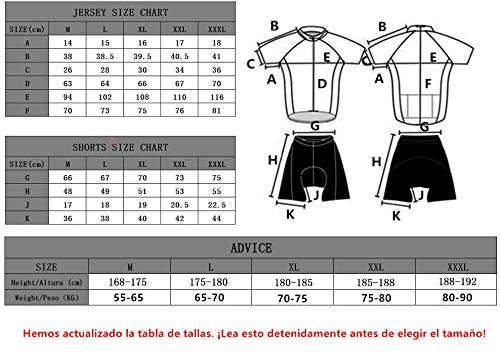 Feilaxleer Ropa Ciclismo Térmico Invierno para Hombre y Mujer - Ciclismo Maillot MTB de Manga Larga de Lana y Culotte Pantalones Acolchado 3D (Amarillo,XL)