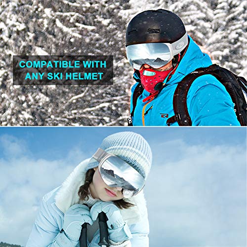 findway Gafas de Esquí,Gafas Esqui Snowboard para Hombre Mujer OTG Intercambiable Magnética
