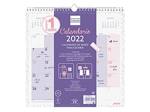 Finocam - Calendario 2022 30X30 - 300x300 mm, Español, Pared - Chic Morado