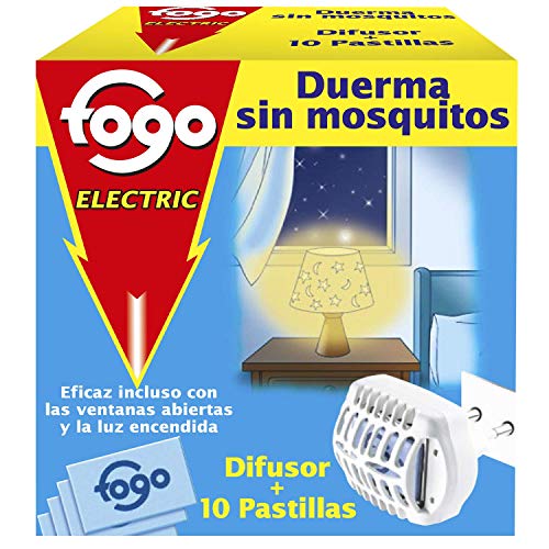 Fogo AntiMosquitos Aparato eléctrico y pastillas para insecticida mata mosquitos - Aparato y 10 pastillas
