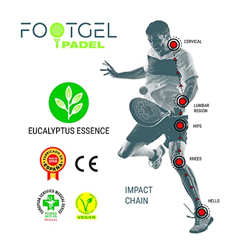 Footgel -Plantillas de Gel deportiva para Padel,Si eres jugador de pádel, protégete del riesgo de lesiones, alivia el dolor en pies, rodillas, lumbares y consigue ventaja en los partidos. (43 47)