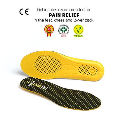 Footgel- Plantillas Foot Gel Works® ayuda a prevenir y aliviar lesiones producidas por los impactos contra el suelo al practicar cualquier tipo de actividad laboral (Naranjo, 43-46)