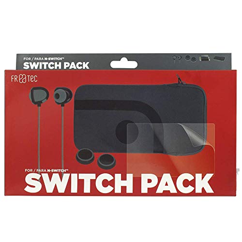FR·TEC - Pack De Bolsa De Transporte, Auriculares, 2 Grips Y Protector De Pantalla - Nintendo Switch