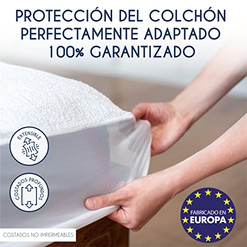 Funda Colchon 90 x 190/200 cm Impermeable - Dreamzie - Protector Colchon Oeko-Tex® Hipoalergénico, Anti-Bacteriano, Anti-Acaros - Made in EU