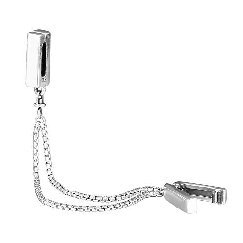 FUNSHOPP Cadena de seguridad flotante de plata de ley 925 con reflejos otoñales para pulseras Pandora