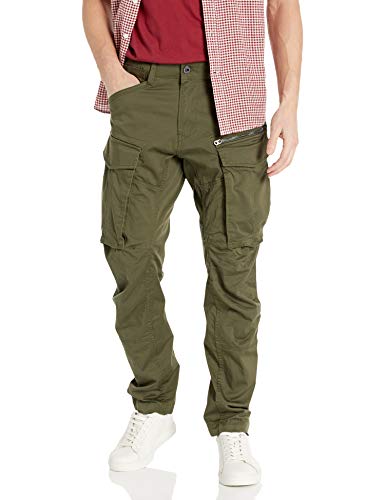 G-STAR RAW, hombres Pantalones Rovic Zip 3D Straight Tapered Pant, Verde (dk bronze green 5126-6059), 33W / 32L