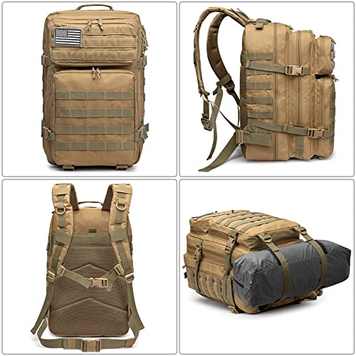 G4Free 40L Mochila Táctica Militar Paquete de Asalto del Ejército Grande Bolso de Hombro Molle Mochilas Mochila para Senderismo al Aire Libre Camping Trekking Caza