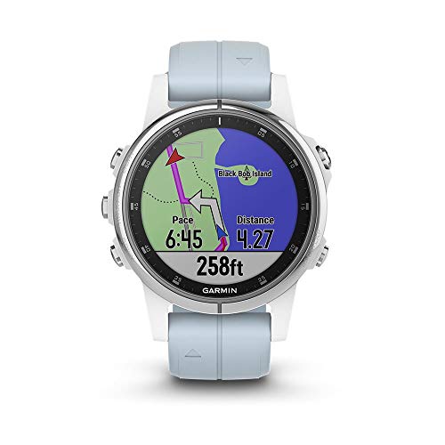 Garmin Fenix 5S Plus - Reloj GPS multideporte, color azul (celeste) (Reacondicionado)