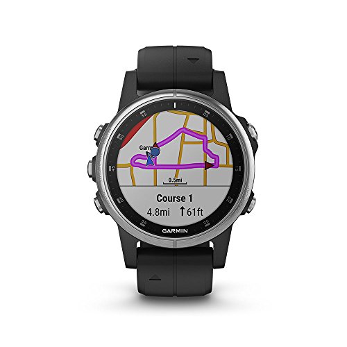 Garmin fēnix 5X Plus, Ultimate Multisport GPS Smartwatch, Features Color TOPO Maps and Pulse Ox, Heart Rate Monitoring, Music and Pay, Black Hardware/Black Band