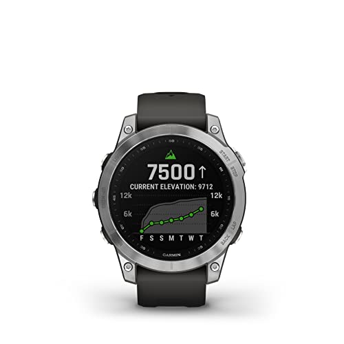 Garmin fēnix ​​7 - Reloj GPS multideporte con pantalla táctil y funciones superiores, frecuencia cardíaca, mapas y música, Gris Plata
