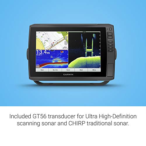 Garmin - Plotter marino ECHOMAP Ultra 102sv con transductor GT56UHD-TM, combinación de plotter/sonar con pantalla táctil de 10", mapa base mundial y sonar de escaneo de alta definición añadido