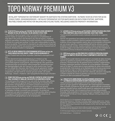 Garmin Topo Norway Premium v3, 4 - Material para mapas de Pascua, Multicolor, Talla única