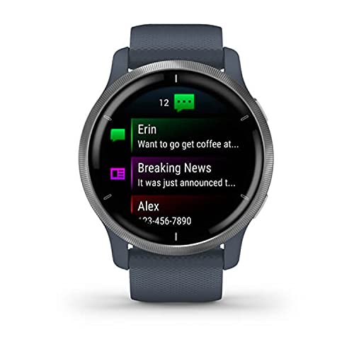 Garmin Venu 2 - Reloj inteligente con GPS, música y deportes, Azul Grafito