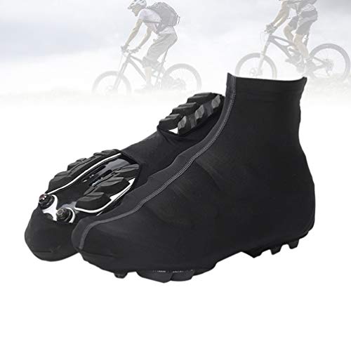 Garneck Cubrezapatillas de Ciclismo Cubre Calzado para Deportes Al Aire Libre Antideslizante Zapato Cubre Lluvia para MTB Bicicleta de Carretera Bicicleta de Carreras (Negro XL)