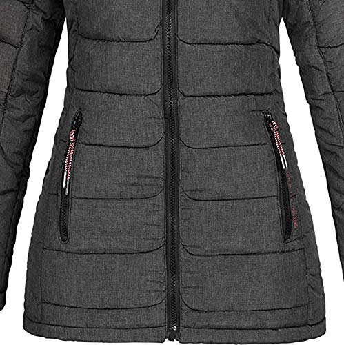 Geographical Norway Astana - Parka con capucha para mujer (Antracita, L)