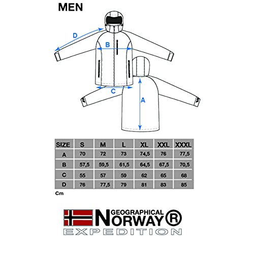 Geographical Norway - Chaqueta cortavientos para hombre, modelo: Techno, chaqueta de entretiempo con capucha, impermeable y funcional, anorak para exterior, vacaciones (Negro, L)