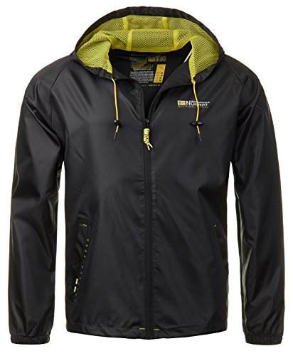 Geographical Norway Chaqueta impermeable para hombre (Negro, L)