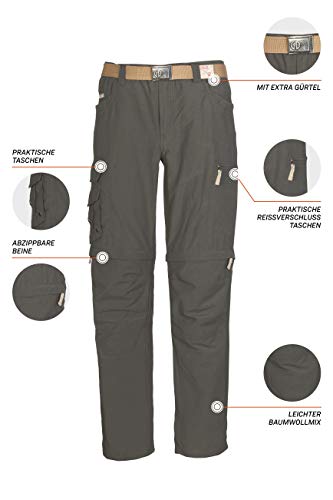 G.I.G.A. DX Garrison Outdoor para Hombre con Bolsillos prácticos, de Trekking transformable en pantalón Corto, mud, 50