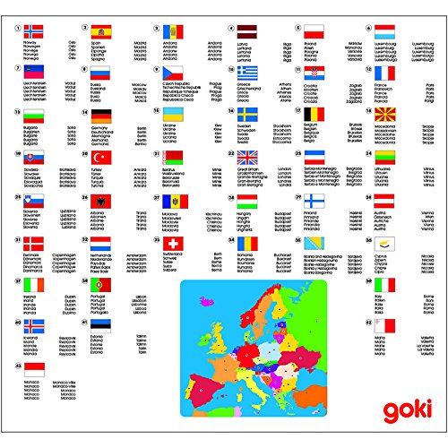 Goki- Puzzles de maderaPuzzles de maderaGOKIPuzzle Europa, Multicolor (1)